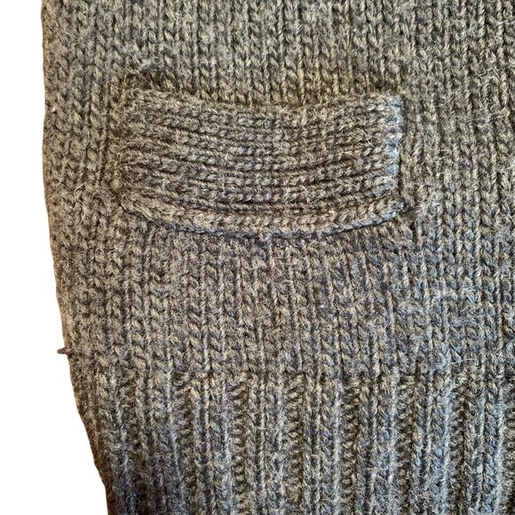 Ann Taylor LOFT Gray Wool Button-up Sweater Vest w/ Faux Fur Collar Women Size M - Picture 6 of 10